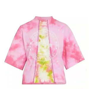 NWT Palm Angels Tie-Dye College Vintage Tee Pink M